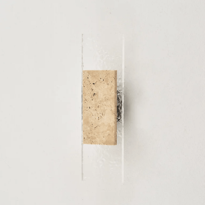 Rectangular block with textured surface on a white background