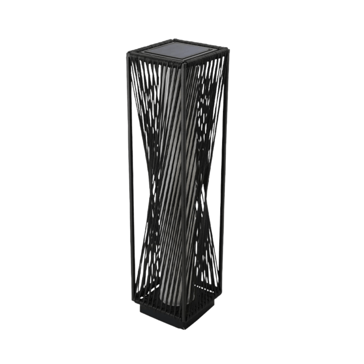 Black metal umbrella stand on a white background