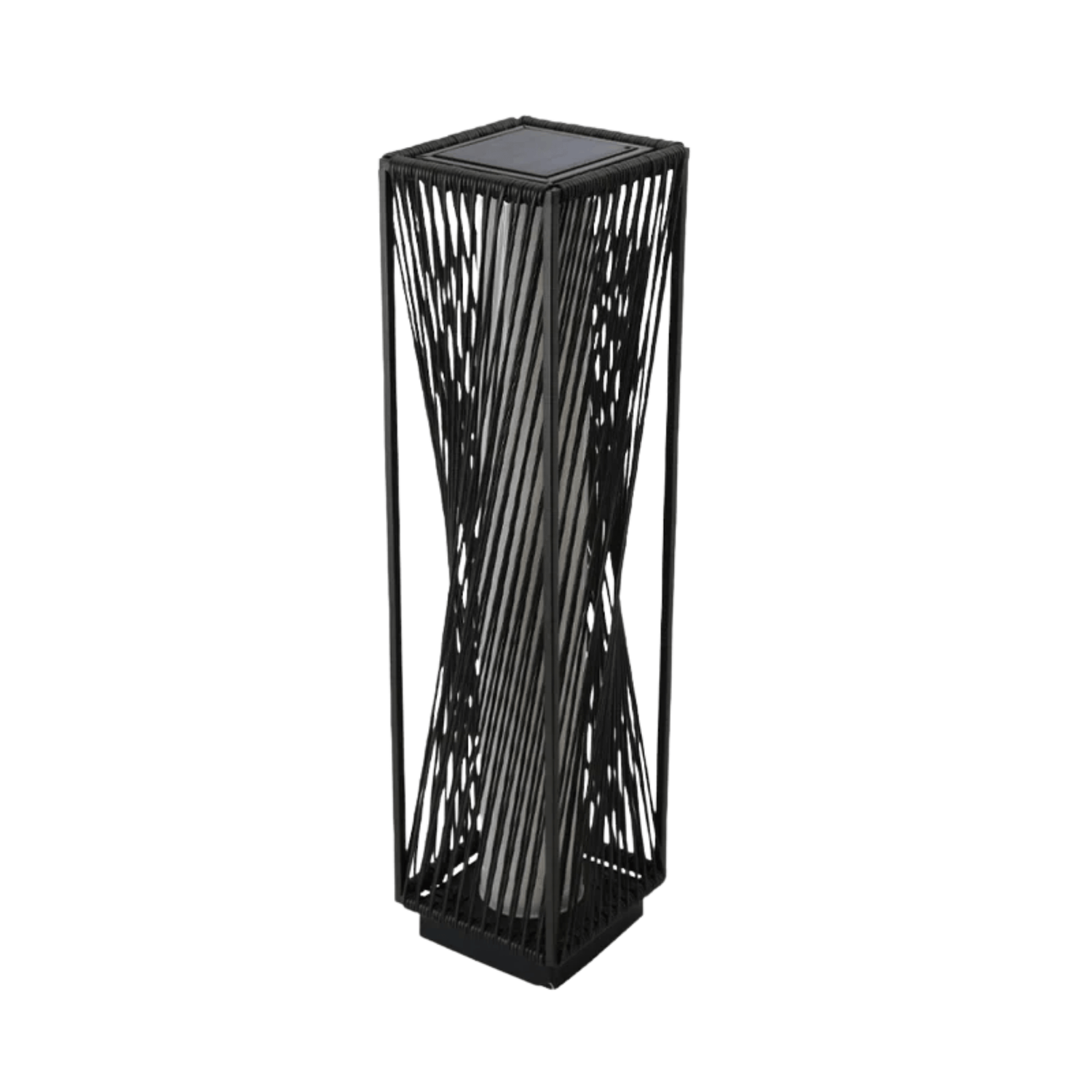Black metal umbrella stand on a white background