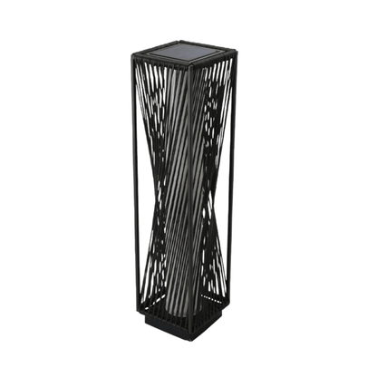 Black metal umbrella stand on a white background