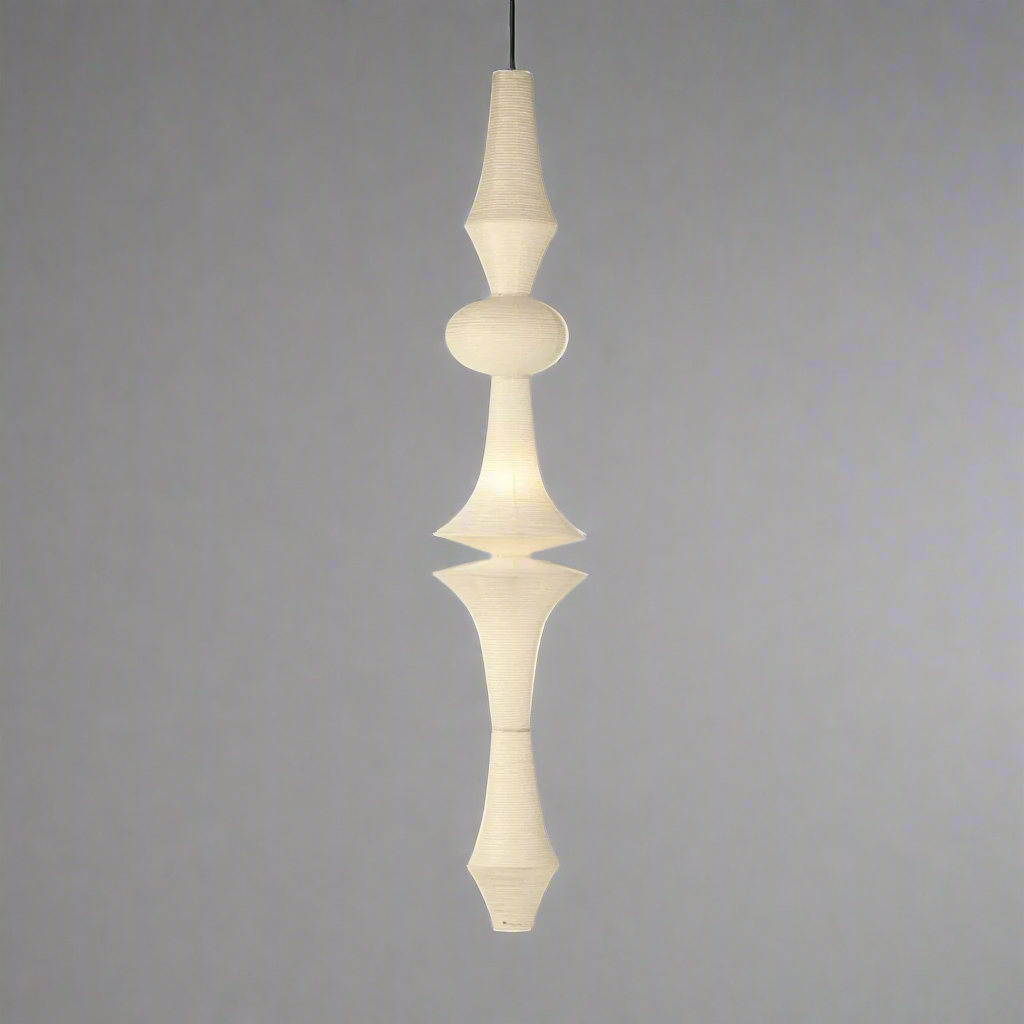 White pendant light fixture on a white background