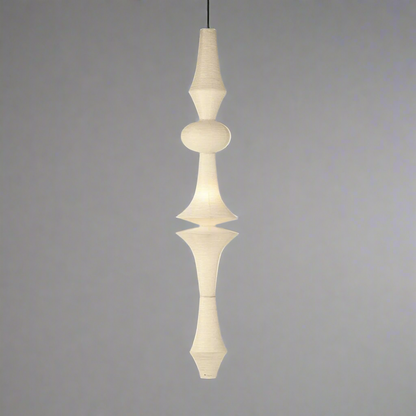 White pendant light fixture on a white background