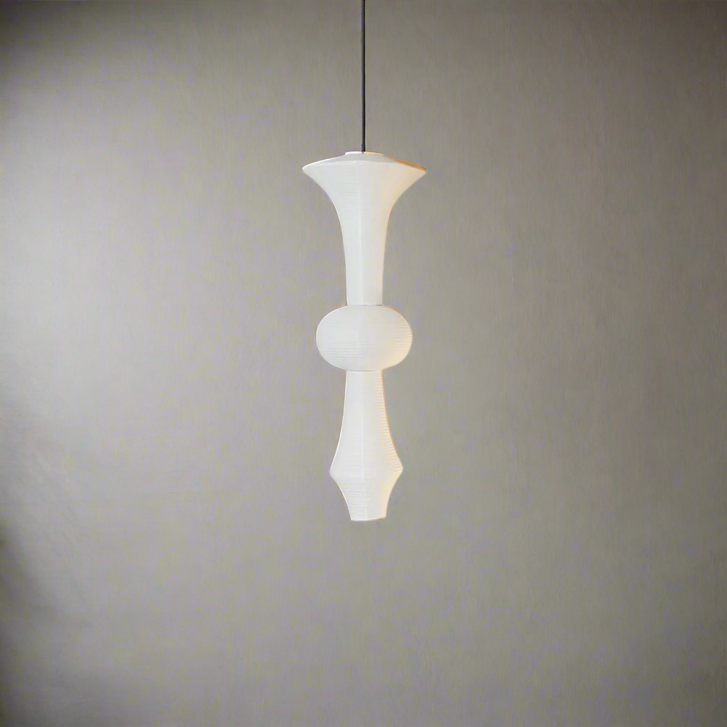 White pendant light on a white background