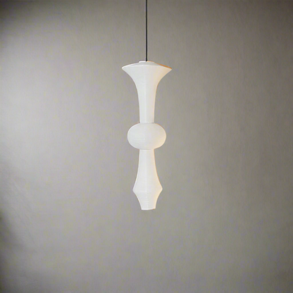 White pendant light on a white background