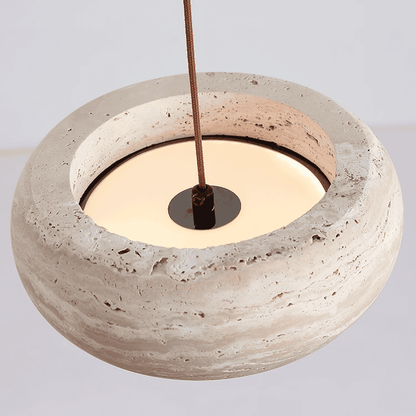 Concrete pendant light with a neutral background