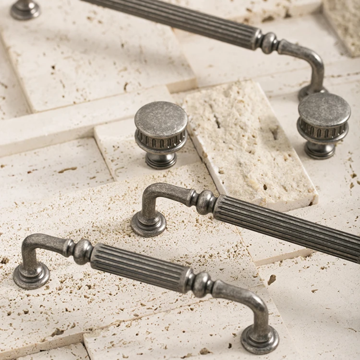 Heritage Fluted Brass Cabinet Hardware