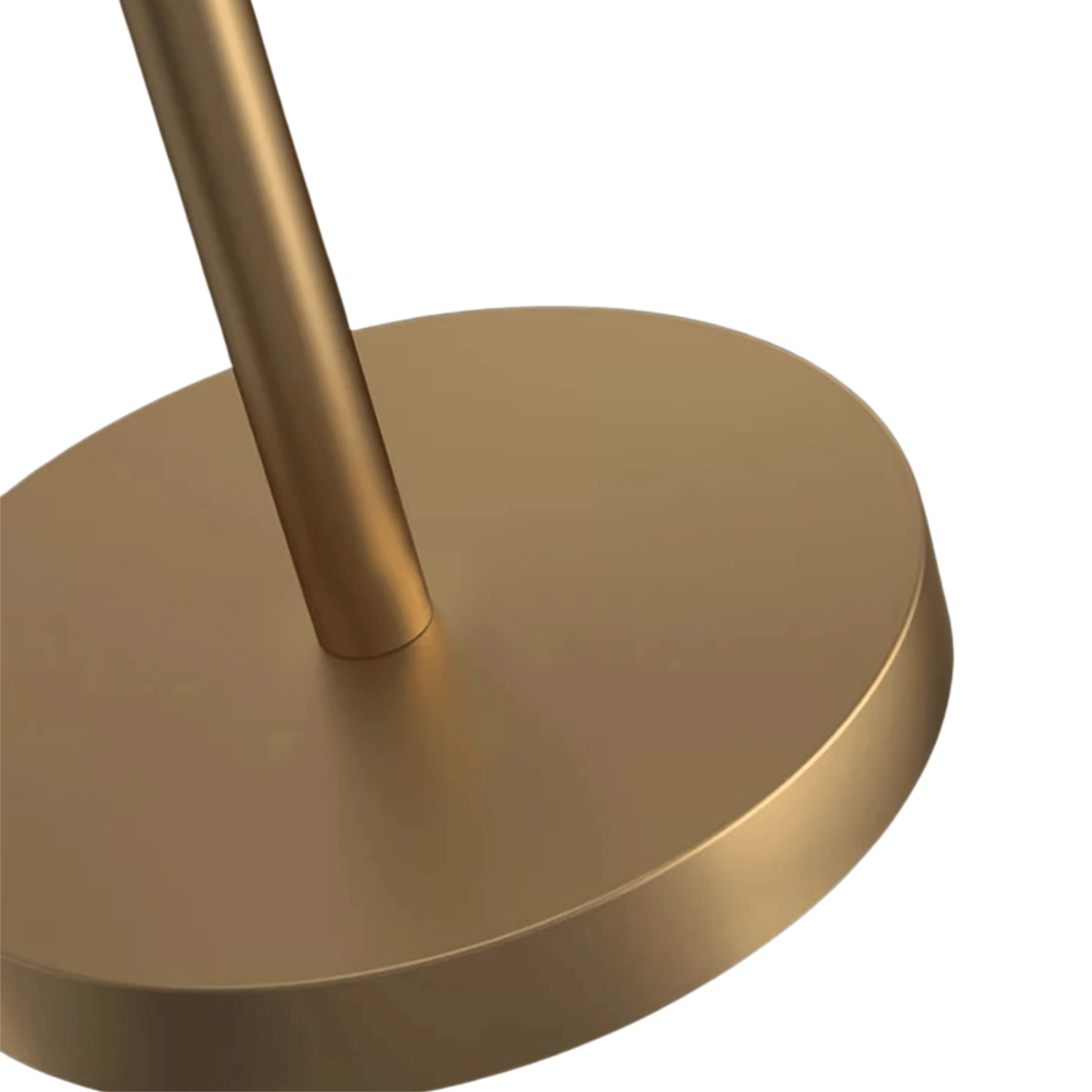 Gold-colored stand with a cylindrical base on a white background