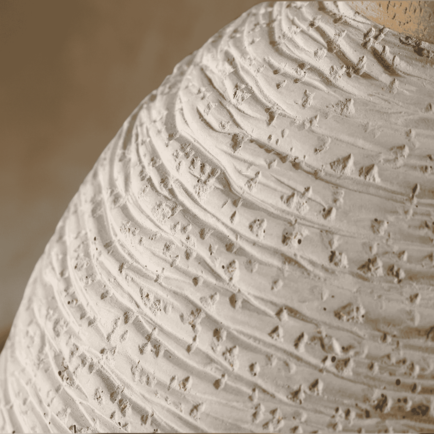 Close up of microconcrete light pendant