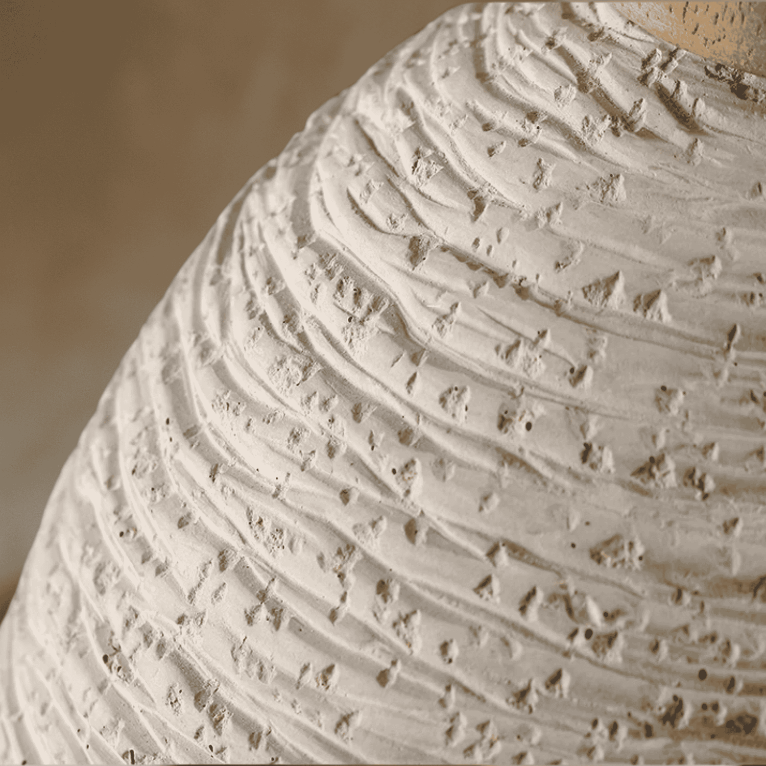 Close up of microconcrete light pendant