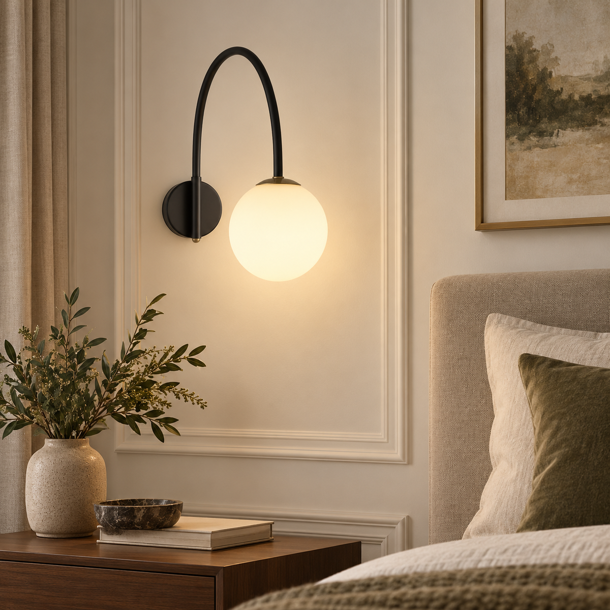 Arcella Swing Arm Globe Wall Light