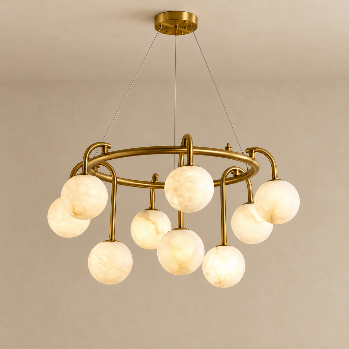 Alvara Round Alabaster Chandelier