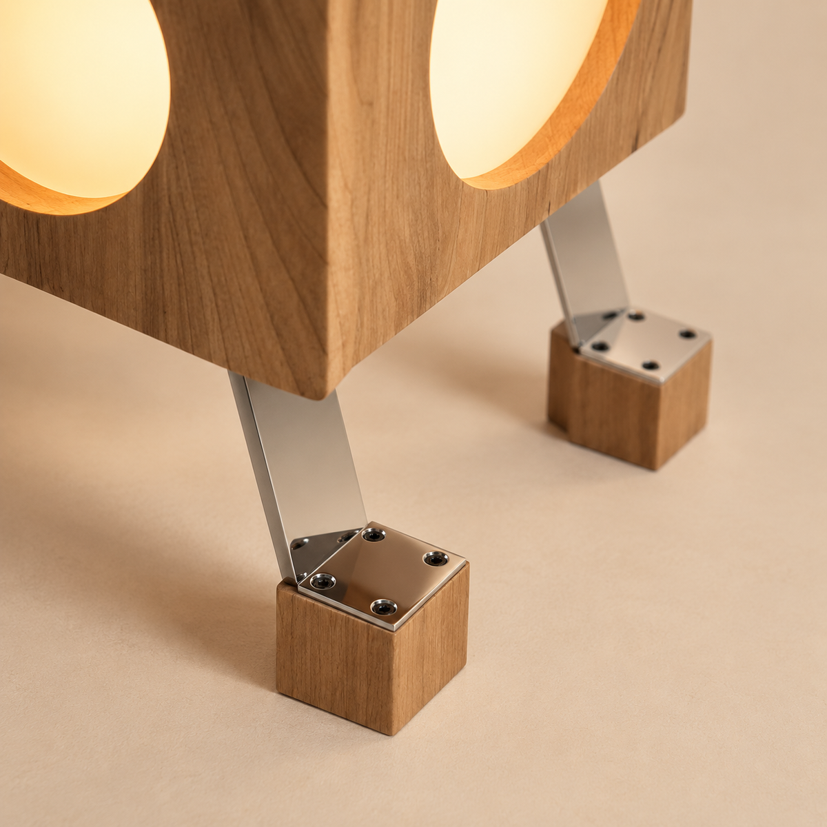 Rotbot Cherry Wood Robot Floor Lamp