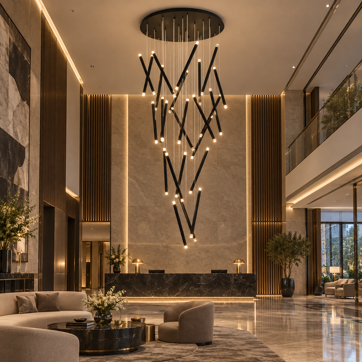 Varethis Glow Modern Grand Staircase Chandelier
