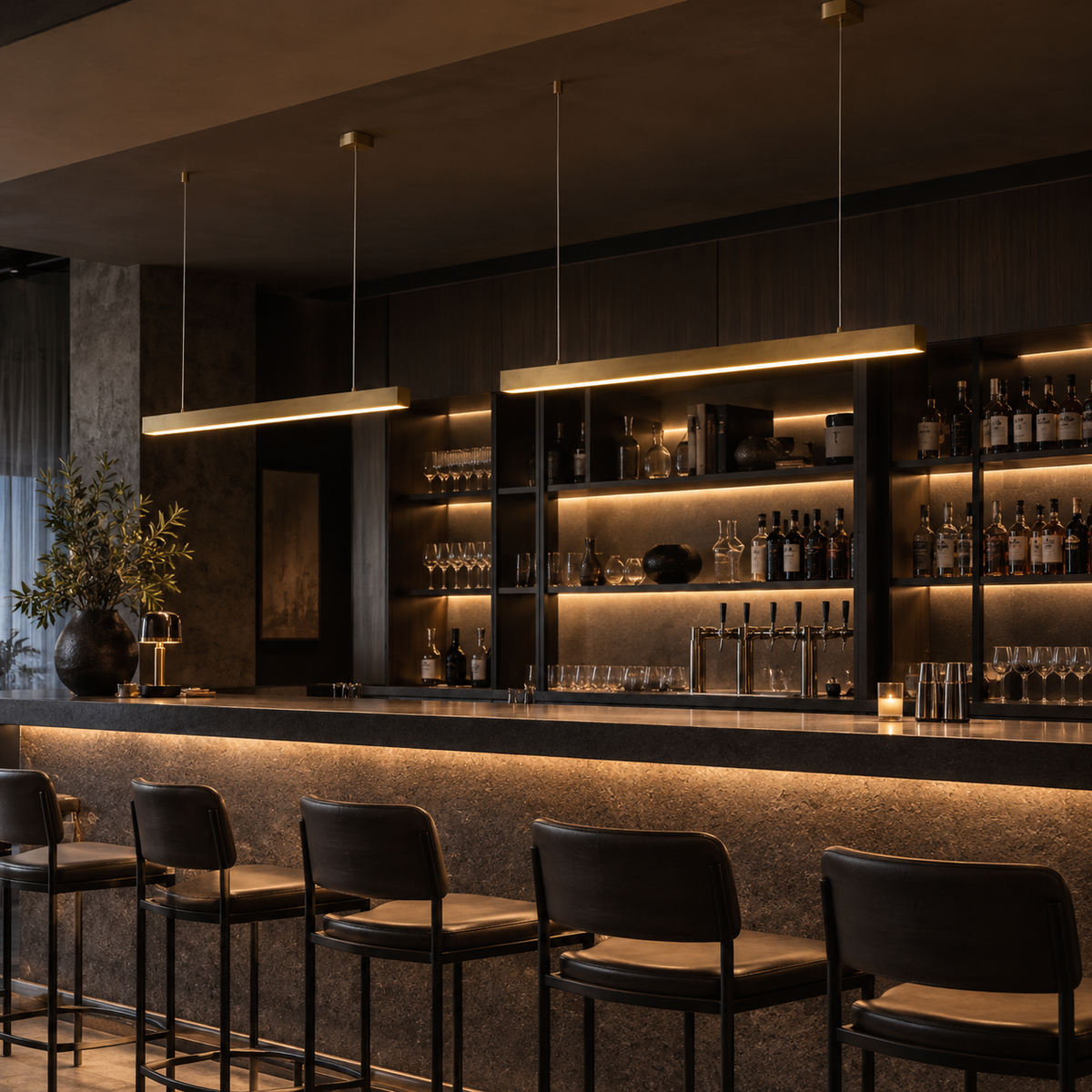Aurevia Linear Brass LED Pendant