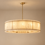 American Natural Alabaster and Brass Lighting – Round 150cm – premium beige background