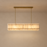 American Natural Alabaster and Brass Lighting – Rectangular 85cm – premium beige background