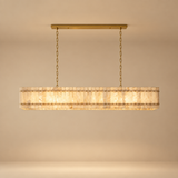 American Natural Alabaster and Brass Lighting – Rectangular 120cm – premium beige background