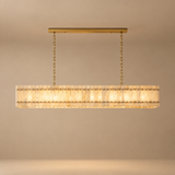 American Natural Alabaster and Brass Lighting – Rectangular 150cm – premium beige background