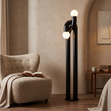 Arden Arc LED Floor Lamp – Black – Boutique Hotel Reading Lounge