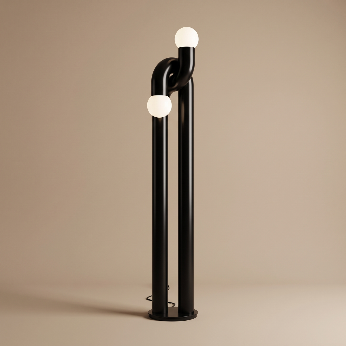 Arden Arc LED Floor Lamp – Black – Premium Beige Studio