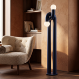 Arden Arc LED Floor Lamp – Blue – Boutique Hotel Reading Lounge
