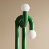 Arden Arc LED Floor Lamp – Green – Upper Loop and Globe Close-Up