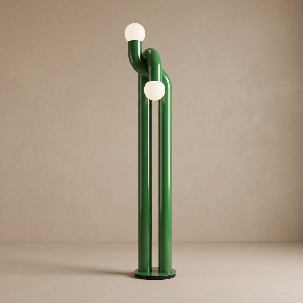 Arden Arc LED Floor Lamp – Green – Premium Beige Studio