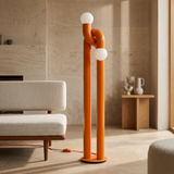 Arden Arc LED Floor Lamp – Orange – Living Room Setting