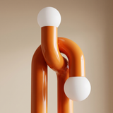 Arden Arc LED Floor Lamp – Orange – Upper Loop and Globe Close-Up