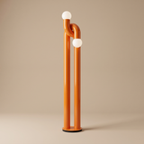 Arden Arc LED Floor Lamp – Orange – Premium Beige Studio