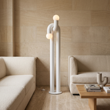 Arden Arc LED Floor Lamp – White – Living Room Setting