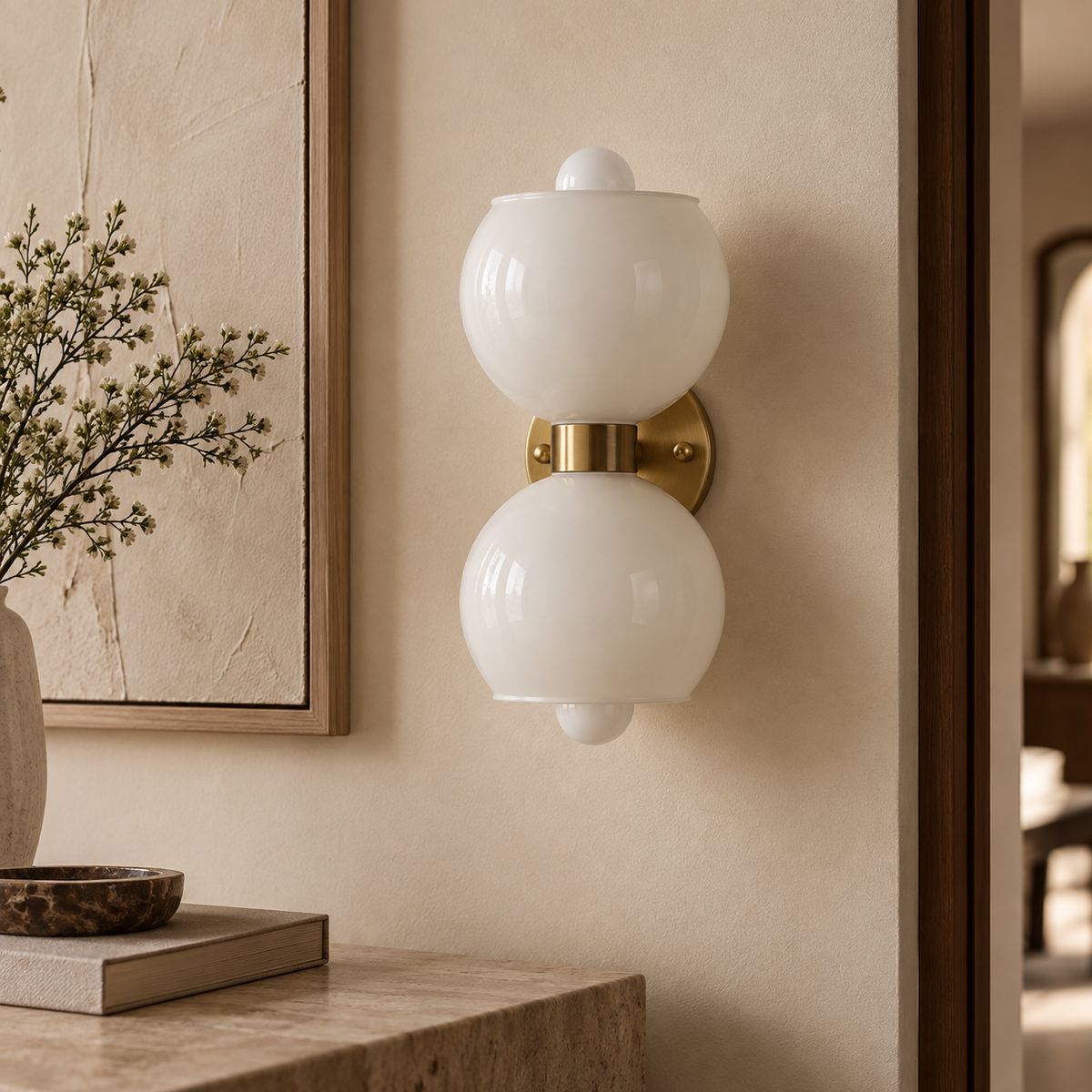 Virelle Double Globe Glass Wall Light