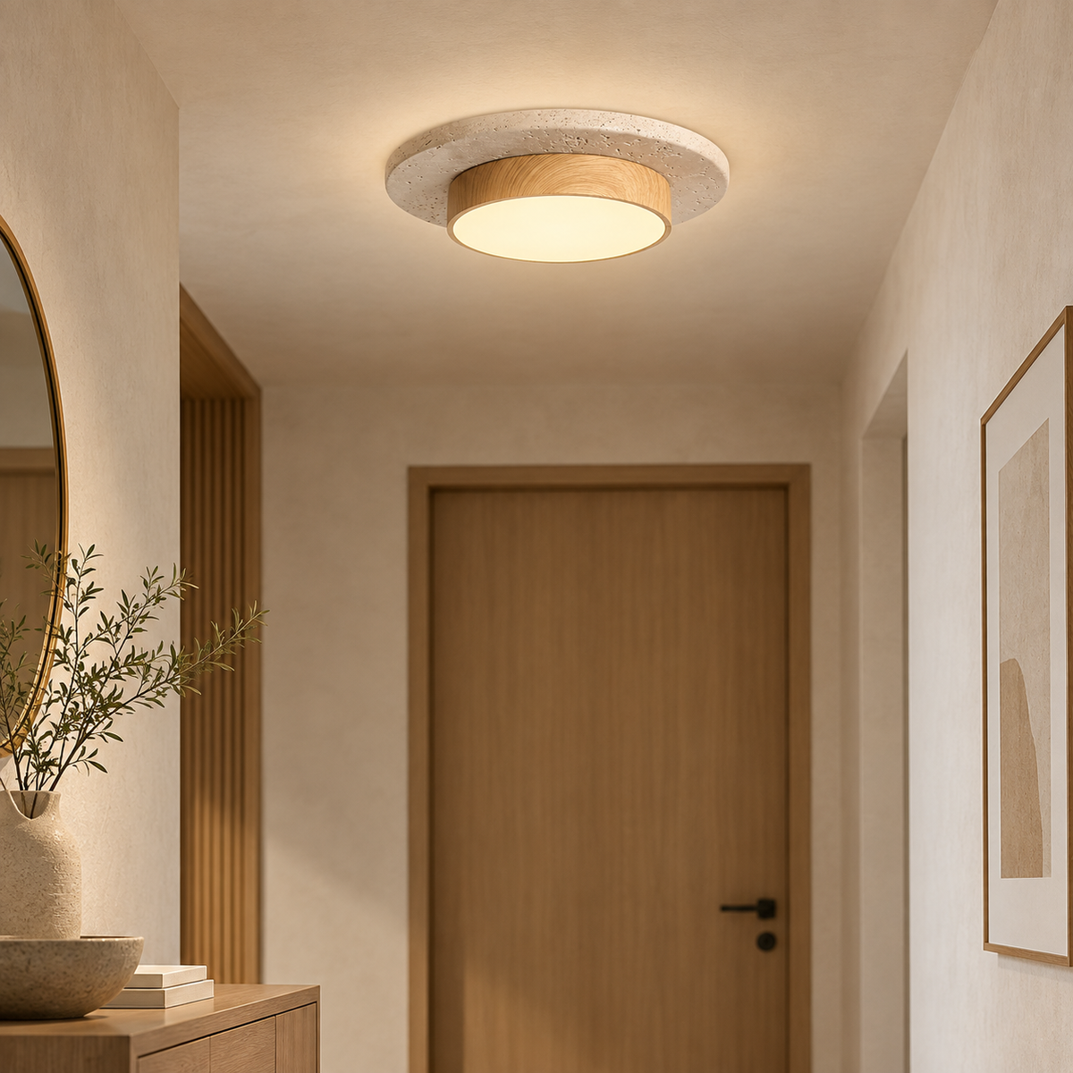 Nivora Travertine Ceiling Light