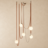 Solenne Leather Strap Globe Chandelier