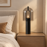 smoke glass table lamp Postmodern Personality Floor Lamps Nordic Minimalist Creative Table Lights Living Room Bedroom Nightstand High End LED Luminaire — lifestyle photograph