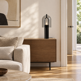 smoke glass table lamp Postmodern Personality Floor Lamps Nordic Minimalist Creative Table Lights Living Room Bedroom Nightstand High End LED Luminaire — lifestyle photograph