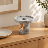 marble grey Natural Stone Tealight Aroma Diffuser Marble Wax Warmer Essential Oil Vaporizer Random Vein Desktop Jewelry Decor High Grade — lifestyle photograph