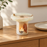 jade natural Natural Stone Tealight Aroma Diffuser Marble Wax Warmer Essential Oil Vaporizer Random Vein Desktop Jewelry Decor High Grade — lifestyle photograph