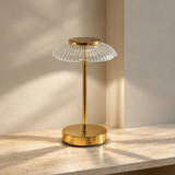 Style D fluted glass Ins Style Petal Shape Petal Table Lamp Vintage Retro Table Lamp Creative Mid-Century Accent Lamp Bedside — close photograph