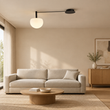 single head Minimalist Linear Ceiling Light Modern Spider Lamp Glass Shade for Bedroom Study Living Room Office Villa Indoor Home Lighting — lifestyle photograph