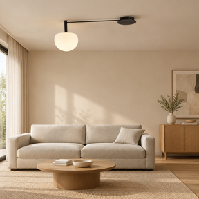 single head Minimalist Linear Ceiling Light Modern Spider Lamp Glass Shade for Bedroom Study Living Room Office Villa Indoor Home Lighting — lifestyle photograph