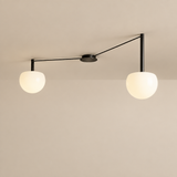 two head Minimalist Linear Ceiling Light Modern Spider Lamp Glass Shade for Bedroom Study Living Room Office Villa Indoor Home Lighting — premium background photograph