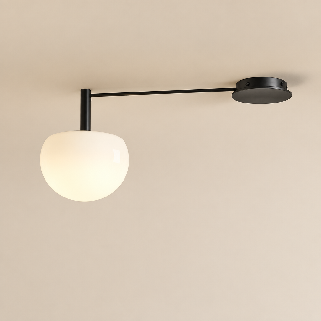 single head Minimalist Linear Ceiling Light Modern Spider Lamp Glass Shade for Bedroom Study Living Room Office Villa Indoor Home Lighting — premium background photograph