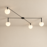 four head Minimalist Linear Ceiling Light Modern Spider Lamp Glass Shade for Bedroom Study Living Room Office Villa Indoor Home Lighting — premium background photograph