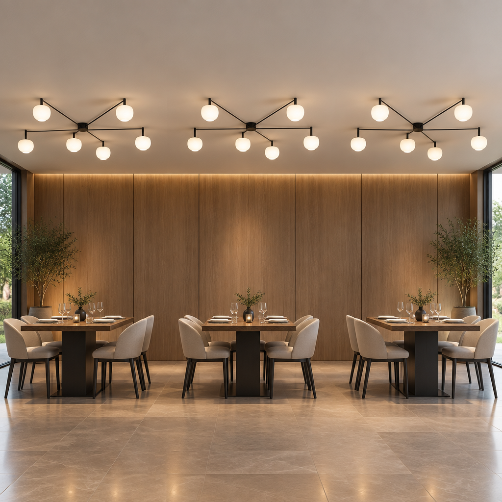 six head Minimalist Linear Ceiling Light Modern Spider Lamp Glass Shade for Bedroom Study Living Room Office Villa Indoor Home Lighting — hotel photograph