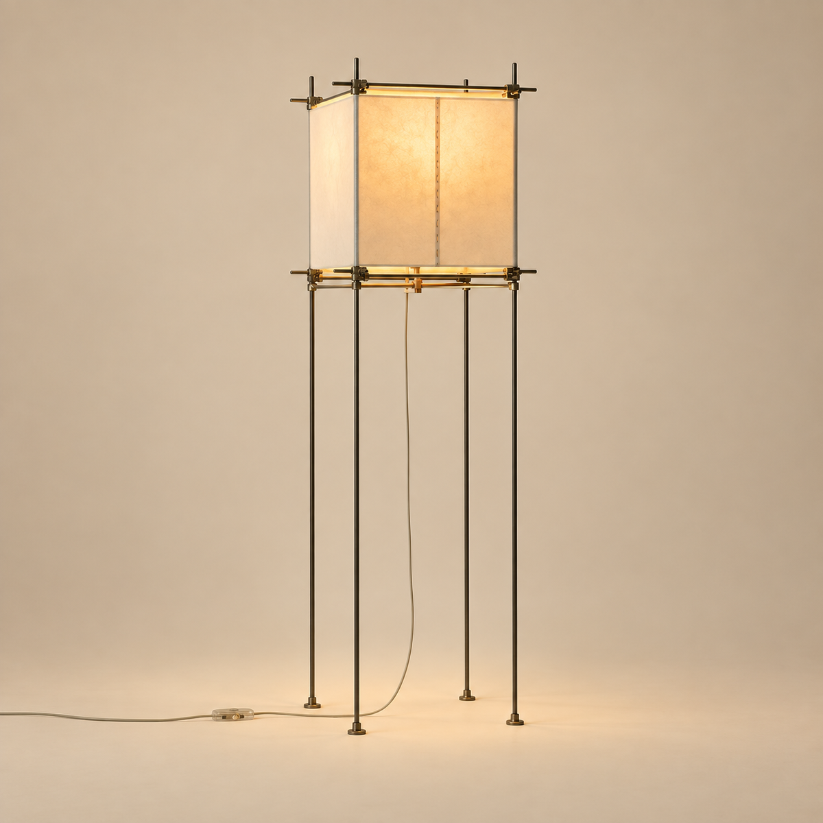 Avela Parchment Cube Floor Lamp