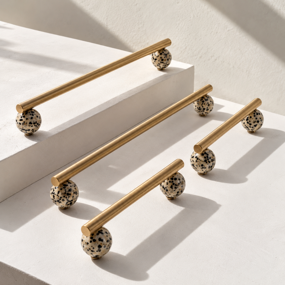 Orba Stone & Brass Cabinet Handles & Knobs