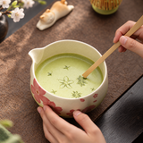 Hanae 8-Piece Cherry Blossom Matcha Set