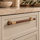 Aurewood Brass & Walnut Cabinet Handle