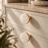 Roselle Crystal & Brass Cabinet Knobs